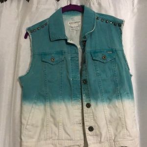 Blue ombre jean vest